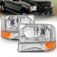 Ford F250 Super Duty 1999-2004 Crystal Headlights and Corner Lights Chrome