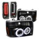 Ford F150 1992-1996 Black Dual Halo Projector Headlights Tube LED Tail Lights