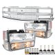 Chevy 1500 Pickup 1994-1998 Chrome Grille Headlights LED Bulbs Complete Kit