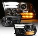 Dodge Ram 3500 2013-2018 Smoked Projector Headlights Tube DRL