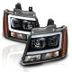 Chevy Avalanche 2007-2013 Black Projector Headlights DRL