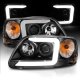 Ford Expedition 1997-2002 Black LED DRL Projector Headlights