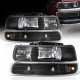 Chevy Silverado 1999-2002 Black Headlights Bumper Lights