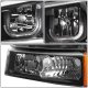 Chevy Silverado 2500 2003-2004 Black LED DRL Headlights Set N3