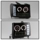 GMC Sierra Denali 2007-2014 Black Smoked Dual Halo Projector Headlights with LED