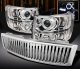 Chevy Silverado 2007-2013 Chrome Vertical Grille and Halo Projector Headlights
