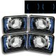 Chevy C10 Pickup 1981-1987 Blue LED Black Chrome Sealed Beam Projector Headlight Conversion Low and High Beams