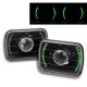 Chevy Tahoe 1995-1999 Green LED Black Sealed Beam Projector Headlight Conversion