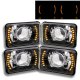 Buick Skyhawk 1975-1978 Amber LED Black Chrome Sealed Beam Projector Headlight Conversion Low and High Beams