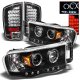 Dodge Ram 2002-2005 Black Projector Headlights and LED Tail Lights