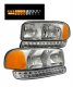 GMC Sierra 1500HD 2001-2006 Clear Euro Headlights and LED Bumper Lights