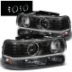 Chevy Suburban 2000-2006 Black Halo Projector Headlights and Bumper Lights