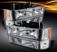 Chevy 1500 Pickup 1994-1998 Clear Euro Headlights and Bumper Lights