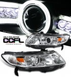 Honda Civic Coupe 2006-2011 Clear CCFL Halo Projector Headights