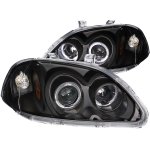 Honda Civic 1996-1998 Black Projector Headlights with Halo