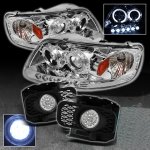 1997 Ford F150 Clear Halo Projector Headlights and LED Fog Lights