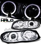 2001 Chevy Camaro Clear Dual Halo Projector Headlights with Integrated LED