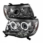 2008 Toyota Tacoma Smoked CCFL Halo Projector Headlights with LED