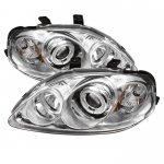 1999 Honda Civic Clear Dual CCFL Halo Projector Headlights