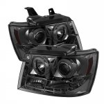 Chevy Avalanche 2007-2013 Smoked CCFL Halo Projector Headlights with LED