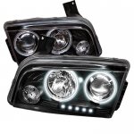 2007 Dodge Charger Black CCFL Halo Projector Headlights