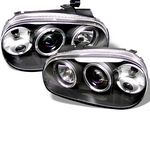 2002 VW Golf Black Dual Halo Projector Headlights 2002 VW Golf Black Dual Halo Projector Headlights