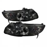 2009 Honda Civic Coupe Smoked Halo Projector Headlights