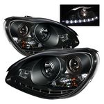 2000 Mercedes Benz S Class Black Projector Headlights with LED Daytime Running Lights