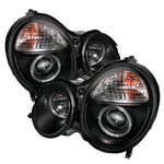 Mercedes Benz E Class 2000-2002 Black Dual Halo Projector Headlights