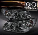 Hyundai Elantra 2007-2010 Smoked Halo Projector Headlights with LED DRL