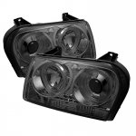 Chrysler 300 2009-2010 Smoked Halo Projector Headlights with LED