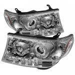 2009 Toyota Land Cruiser Clear Dual Halo Projector Headlights with LED