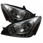 2007 Honda Accord Smoked Halo Projector Headlights with LED DRL