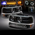2006 Chevy Suburban Black Projector Headlights and LED Bumper Lights 2006 Chevy Suburban Black Projector Headlights and LED Bumper Lights