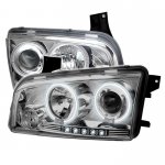 Dodge Charger 2006-2010 Clear CCFL Halo Projector Headlights