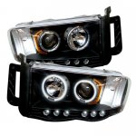 2003 Dodge Ram 3500 Black CCFL Halo Projector Headlights with LED 2003 Dodge Ram 3500 Black CCFL Halo Projector Headlights with LED