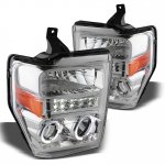 2008 Ford F250 Super Duty Chrome Projector Headlights Halo LED 2008 Ford F250 Super Duty Chrome Projector Headlights Halo LED