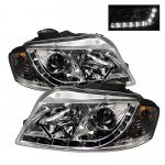 Audi A3 2006-2008 Clear Projector Headlights with LED Daytime Running Lights Audi A3 2006-2008 Clear Projector Headlights with LED Daytime Running Lights