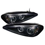1999 Pontiac Grand AM Black Dual Halo Projector Headlights with LED