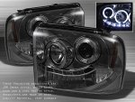 Ford F450 Super Duty 2005-2007 Smoked Halo Projector Headlights with LED