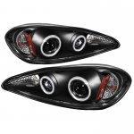 1999 Pontiac Grand AM Black CCFL Halo Projector Headlights