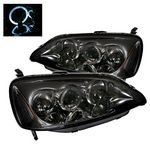 2002 Honda Civic Smoked Dual Halo Projector Headlights
