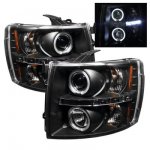 Chevy Silverado 2500HD 2007-2014 Black Dual Halo Projector Headlights with LED Chevy Silverado 2500HD 2007-2014 Black Dual Halo Projector Headlights with LED
