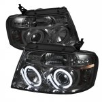 2004 Ford F150 Smoked CCFL Halo Projector Headlights with LED