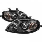 1999 Honda Civic Black Dual CCFL Halo Projector Headlights