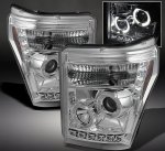 2016 Ford F350 Super Duty Clear Halo Projector Headlights with LED DRL