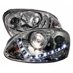 2008 VW Rabbit Clear Projector Headlights with LED Daytime Running Lights