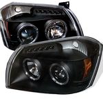 Dodge Magnum 2005-2007 Black Halo Projector Headlights with LED