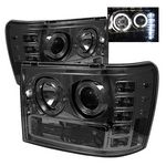 2009 GMC Sierra Smoked Dual Halo Projector Headlights with LED