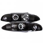 1995 Mitsubishi Eclipse Black CCFL Halo Projector Headlights